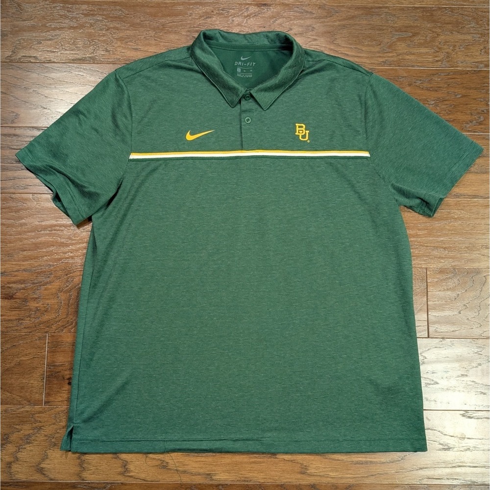 Baylor University Bears‎ Nike Dri-Fit Polo Shirt Mens XL Green On Field